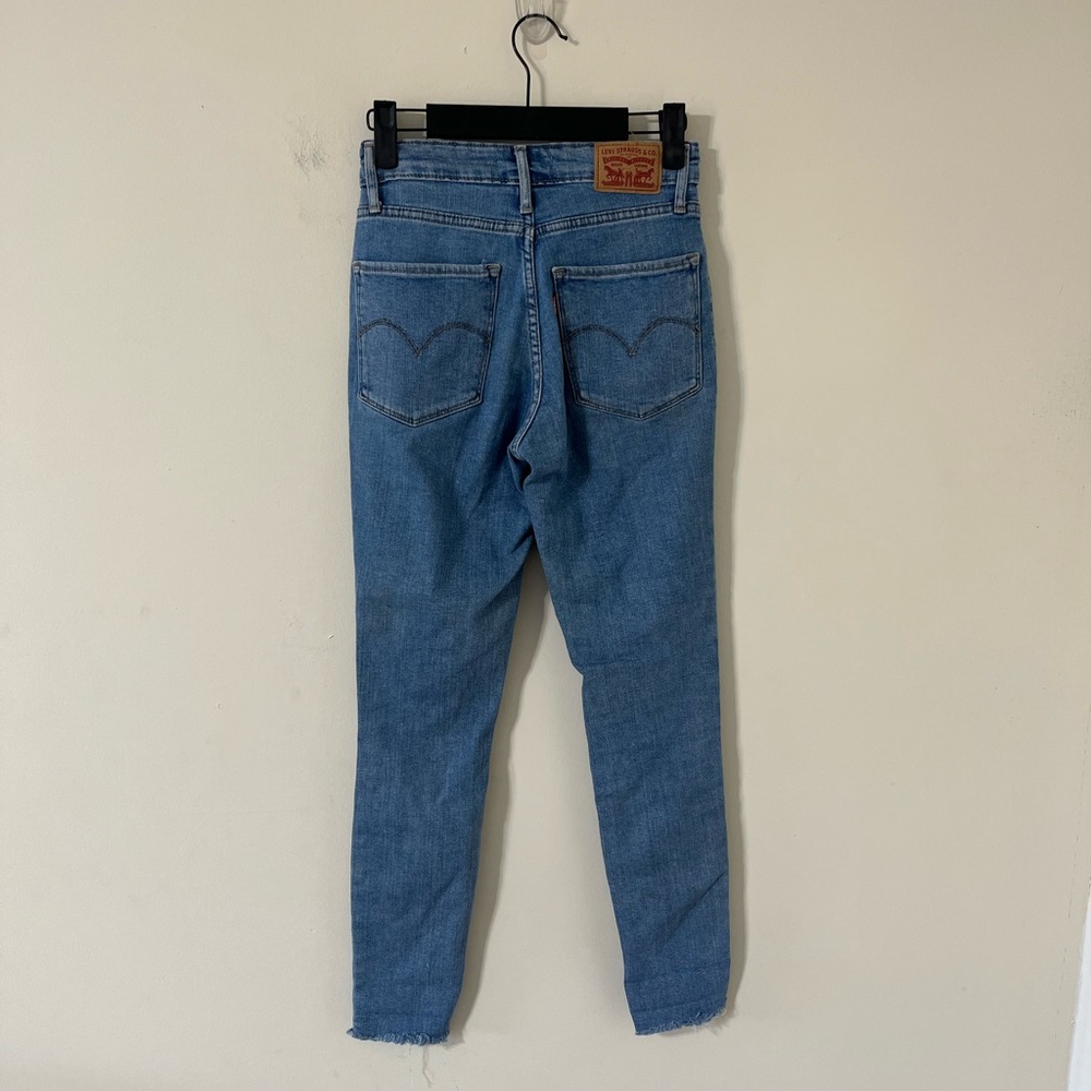 Levi's 721 High Rise Skinny Distressed Denim Jeans Size 24 - Picture 7 of 12